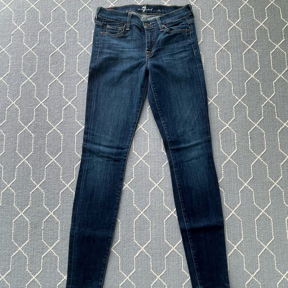 7 For All Mankind The Skinny Dark Denim Jean Stretch - Size 26